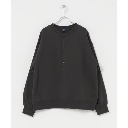 アイテムズ アーバンリサーチ ITEMS URBAN RESEARCH ハーフボタン 裏毛 スウェット （ネイビー）｜詳細画像