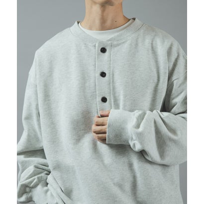 アイテムズ アーバンリサーチ ITEMS URBAN RESEARCH ハーフボタン 裏毛 スウェット （ネイビー）｜詳細画像