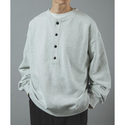 アイテムズ アーバンリサーチ ITEMS URBAN RESEARCH ハーフボタン 裏毛 スウェット （ブラック）｜詳細画像
