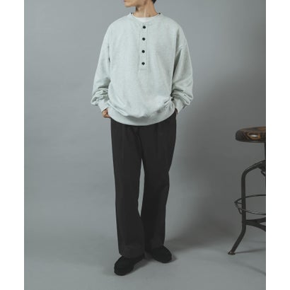 アイテムズ アーバンリサーチ ITEMS URBAN RESEARCH ハーフボタン 裏毛 スウェット （ブラック）｜詳細画像