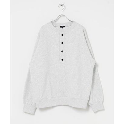 アイテムズ アーバンリサーチ ITEMS URBAN RESEARCH ハーフボタン 裏毛 スウェット （グレー系その他）｜詳細画像