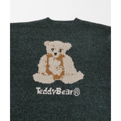 アイテムズ アーバンリサーチ ITEMS URBAN RESEARCH TEDDY BEAR モール クルーネックニット （グリーン）｜詳細画像