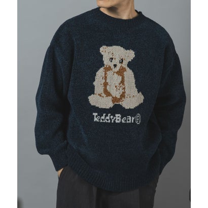 アイテムズ アーバンリサーチ ITEMS URBAN RESEARCH TEDDY BEAR モール クルーネックニット （グリーン）｜詳細画像