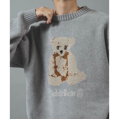 アイテムズ アーバンリサーチ ITEMS URBAN RESEARCH TEDDY BEAR モール クルーネックニット （グリーン）｜詳細画像