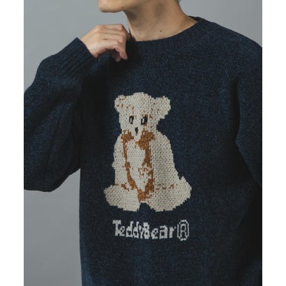 アイテムズ アーバンリサーチ ITEMS URBAN RESEARCH TEDDY BEAR モール クルーネックニット （グレー）｜詳細画像