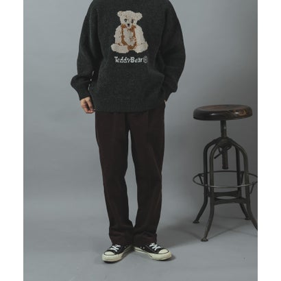 アイテムズ アーバンリサーチ ITEMS URBAN RESEARCH TEDDY BEAR モール クルーネックニット （グレー）｜詳細画像