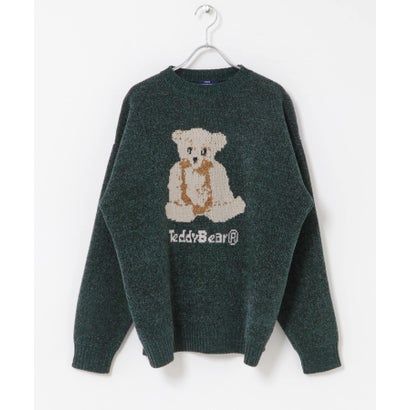 アイテムズ アーバンリサーチ ITEMS URBAN RESEARCH TEDDY BEAR モール クルーネックニット （グレー）｜詳細画像