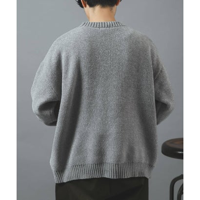 アイテムズ アーバンリサーチ ITEMS URBAN RESEARCH TEDDY BEAR モール クルーネックニット （ネイビー）｜詳細画像