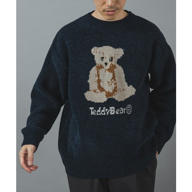 TEDDY BEAR モール クルーネックニット （ネイビー）