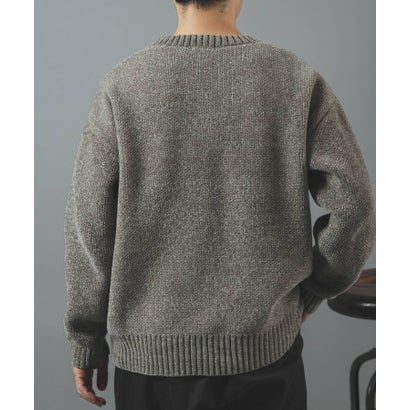 アイテムズ アーバンリサーチ ITEMS URBAN RESEARCH カレッジロゴモール 真冬の正解ニット （ネイビー）｜詳細画像
