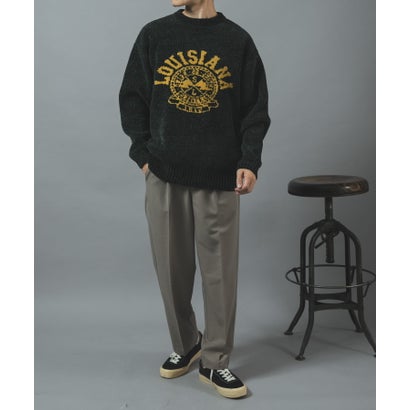 アイテムズ アーバンリサーチ ITEMS URBAN RESEARCH カレッジロゴモール 真冬の正解ニット （ネイビー）｜詳細画像