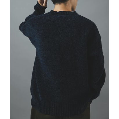 アイテムズ アーバンリサーチ ITEMS URBAN RESEARCH カレッジロゴモール 真冬の正解ニット （ネイビー）｜詳細画像