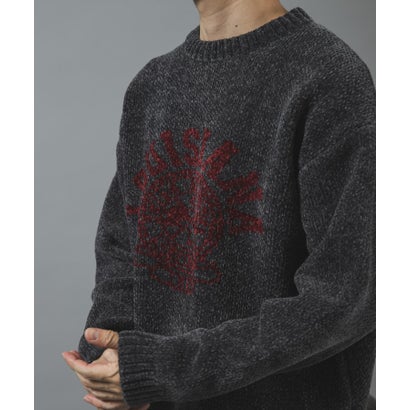 アイテムズ アーバンリサーチ ITEMS URBAN RESEARCH カレッジロゴモール 真冬の正解ニット （ネイビー）｜詳細画像