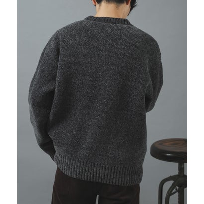アイテムズ アーバンリサーチ ITEMS URBAN RESEARCH カレッジロゴモール 真冬の正解ニット （ネイビー）｜詳細画像
