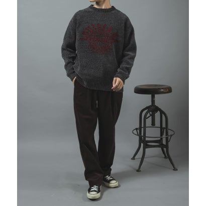 アイテムズ アーバンリサーチ ITEMS URBAN RESEARCH カレッジロゴモール 真冬の正解ニット （ネイビー）｜詳細画像