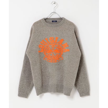 アイテムズ アーバンリサーチ ITEMS URBAN RESEARCH カレッジロゴモール 真冬の正解ニット （ベージュ）｜詳細画像