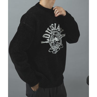 アイテムズ アーバンリサーチ ITEMS URBAN RESEARCH カレッジロゴモール 真冬の正解ニット （チャコールグレー）｜詳細画像