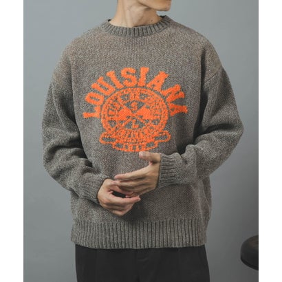 アイテムズ アーバンリサーチ ITEMS URBAN RESEARCH カレッジロゴモール 真冬の正解ニット （グリーン）｜詳細画像
