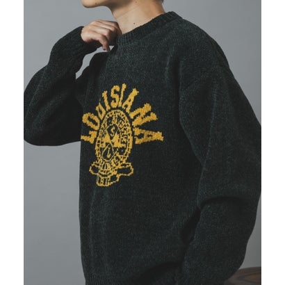 アイテムズ アーバンリサーチ ITEMS URBAN RESEARCH カレッジロゴモール 真冬の正解ニット （グリーン）｜詳細画像