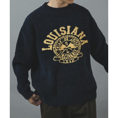 アイテムズ アーバンリサーチ ITEMS URBAN RESEARCH カレッジロゴモール 真冬の正解ニット （グリーン）｜詳細画像
