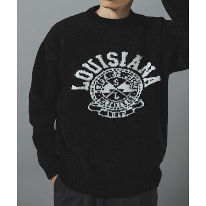 アイテムズ アーバンリサーチ ITEMS URBAN RESEARCH カレッジロゴモール 真冬の正解ニット （グリーン）｜詳細画像