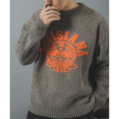 アイテムズ アーバンリサーチ ITEMS URBAN RESEARCH カレッジロゴモール 真冬の正解ニット （ブラック）｜詳細画像