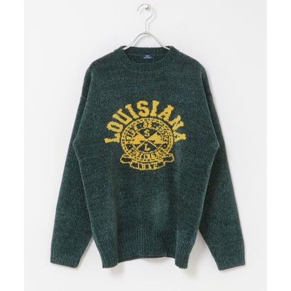 アイテムズ アーバンリサーチ ITEMS URBAN RESEARCH カレッジロゴモール 真冬の正解ニット （ブラック）｜詳細画像