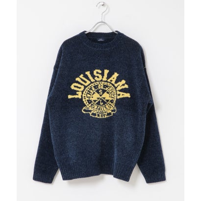 アイテムズ アーバンリサーチ ITEMS URBAN RESEARCH カレッジロゴモール 真冬の正解ニット （ブラック）｜詳細画像