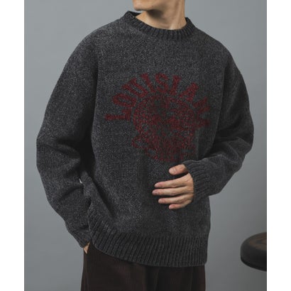 アイテムズ アーバンリサーチ ITEMS URBAN RESEARCH カレッジロゴモール 真冬の正解ニット （ブラック）｜詳細画像