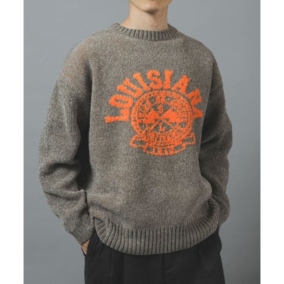 アイテムズ アーバンリサーチ ITEMS URBAN RESEARCH カレッジロゴモール 真冬の正解ニット （ブラック）｜詳細画像