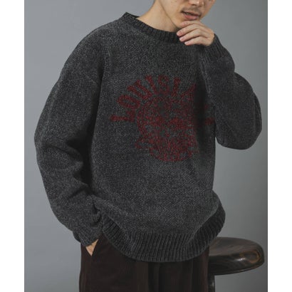 アイテムズ アーバンリサーチ ITEMS URBAN RESEARCH カレッジロゴモール 真冬の正解ニット （ブラック）｜詳細画像