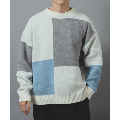アイテムズ アーバンリサーチ ITEMS URBAN RESEARCH ブロッキングモール 真冬の正解ニット （ブラック系その他）｜詳細画像