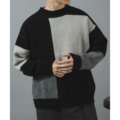 アイテムズ アーバンリサーチ ITEMS URBAN RESEARCH ブロッキングモール 真冬の正解ニット （ホワイト系その他）｜詳細画像