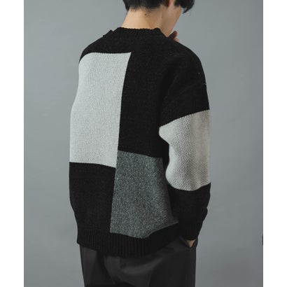 アイテムズ アーバンリサーチ ITEMS URBAN RESEARCH ブロッキングモール 真冬の正解ニット （ブルー系その他）｜詳細画像
