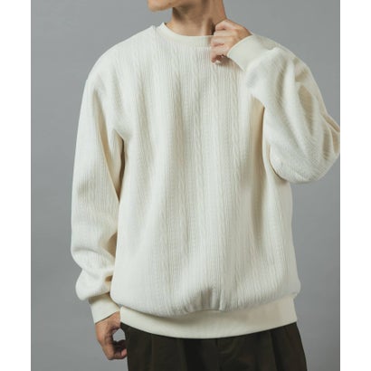 アイテムズ アーバンリサーチ ITEMS URBAN RESEARCH 発熱機能ケーブル柄カットモールトップス （ブラウン）｜詳細画像