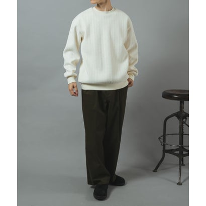 アイテムズ アーバンリサーチ ITEMS URBAN RESEARCH 発熱機能ケーブル柄カットモールトップス （ホワイト）｜詳細画像
