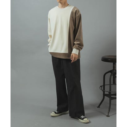 アイテムズ アーバンリサーチ ITEMS URBAN RESEARCH 発熱機能カットコール バイカラートップス （グリーン系その他）｜詳細画像