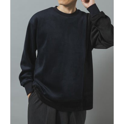 アイテムズ アーバンリサーチ ITEMS URBAN RESEARCH 発熱機能カットコール バイカラートップス （ブラック系その他）｜詳細画像
