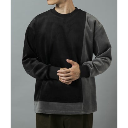アイテムズ アーバンリサーチ ITEMS URBAN RESEARCH 発熱機能カットコール バイカラートップス （ブラック系その他）｜詳細画像