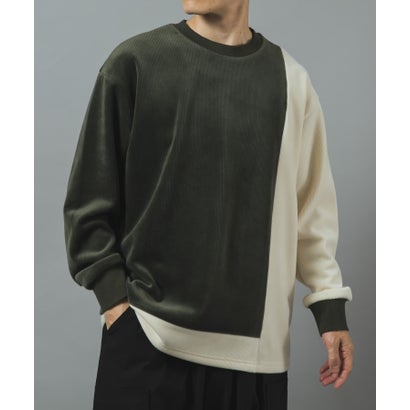 アイテムズ アーバンリサーチ ITEMS URBAN RESEARCH 発熱機能カットコール バイカラートップス （ブラック系その他）｜詳細画像