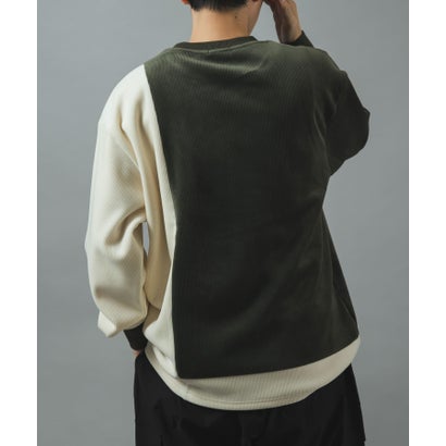 アイテムズ アーバンリサーチ ITEMS URBAN RESEARCH 発熱機能カットコール バイカラートップス （ブラック系その他）｜詳細画像