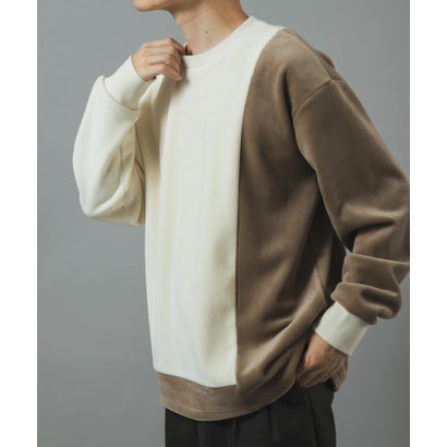 アイテムズ アーバンリサーチ ITEMS URBAN RESEARCH 発熱機能カットコール バイカラートップス （ブルー系その他）｜詳細画像