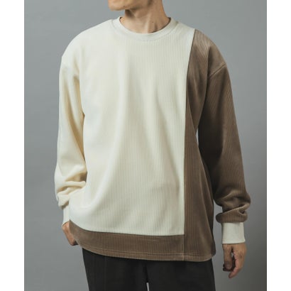 アイテムズ アーバンリサーチ ITEMS URBAN RESEARCH 発熱機能カットコール バイカラートップス （ホワイト系その他）｜詳細画像