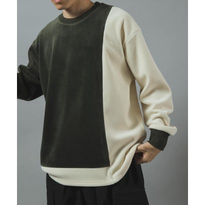 アイテムズ アーバンリサーチ ITEMS URBAN RESEARCH 発熱機能カットコール バイカラートップス （ホワイト系その他）｜詳細画像