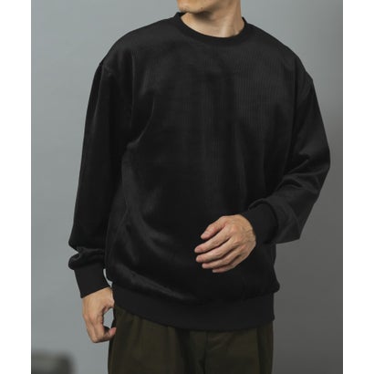 アイテムズ アーバンリサーチ ITEMS URBAN RESEARCH 発熱機能カットコール クルーネックTOPS （ブラック）｜詳細画像