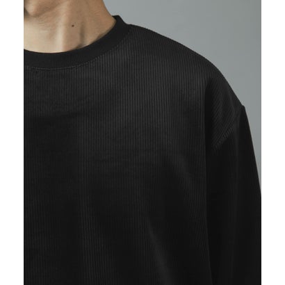 アイテムズ アーバンリサーチ ITEMS URBAN RESEARCH 発熱機能カットコール クルーネックTOPS （ブラック）｜詳細画像