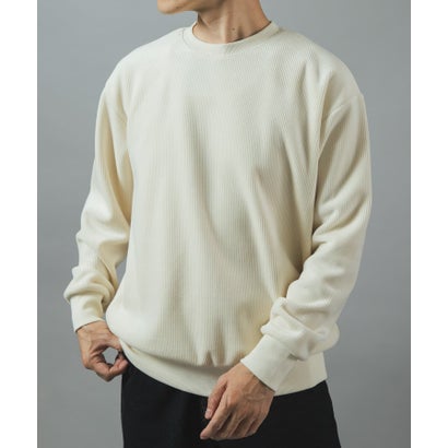 アイテムズ アーバンリサーチ ITEMS URBAN RESEARCH 発熱機能カットコール クルーネックTOPS （ホワイト）｜詳細画像