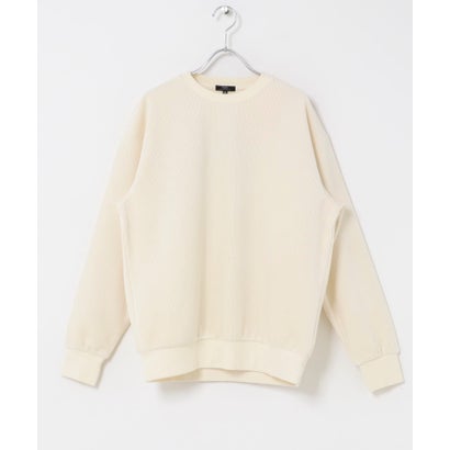アイテムズ アーバンリサーチ ITEMS URBAN RESEARCH 発熱機能カットコール クルーネックTOPS （ホワイト）｜詳細画像