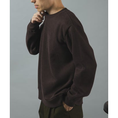 ニットライクツイード裏フリースプルオーバー （ブラック）｜詳細画像