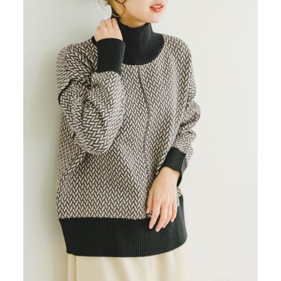 アイテムズ アーバンリサーチ ITEMS URBAN RESEARCH ハイネックワイドニット （イエロー系その他）｜詳細画像